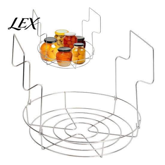 Dishwasher Safe Can Rack 3-in-1 Stainless Steel Canning with Foldable Handles, Anti-Scald Jar for Glass Jars Lifter, Rust?Proof Pot Rack, Easy-Grip