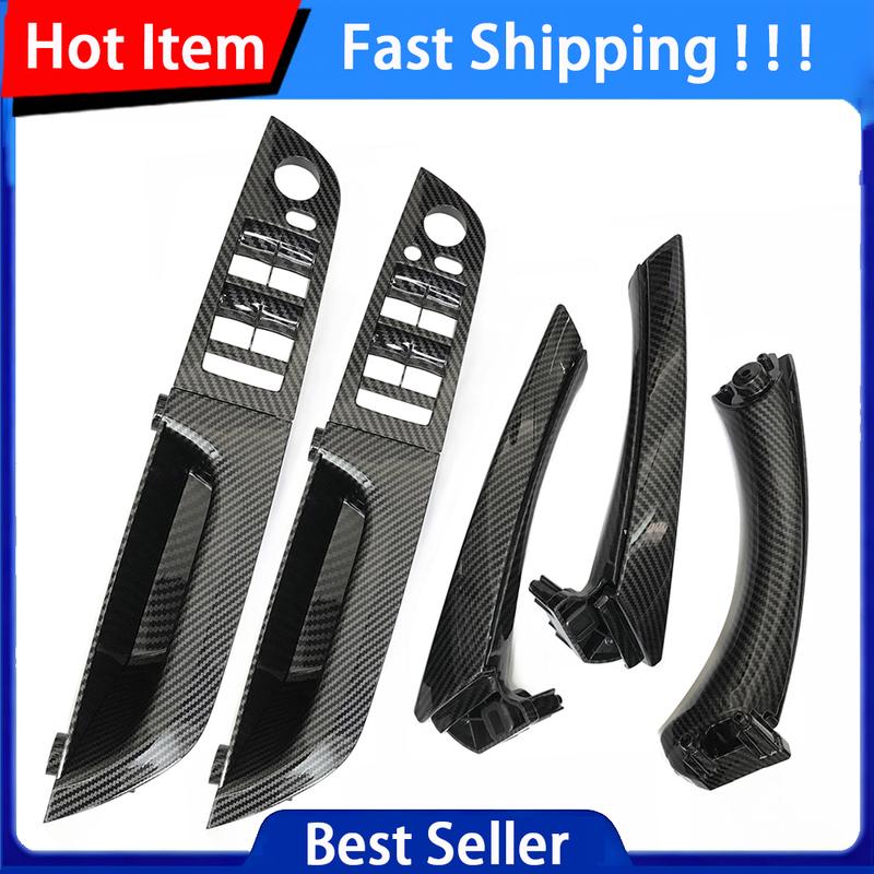 For BMW 3 Series E90 E91 316 318 320 325 Upgraded LHD RHD Carbon Fiber Inner Door Pull Handle Kit Panel Trim Cover Replacement
