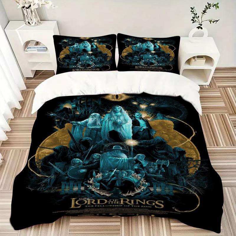 Lord Rings Shadows Print 3Pcs Bedding Setduvet Cover With 2 Bedropillowcase Home Birthday Gift
