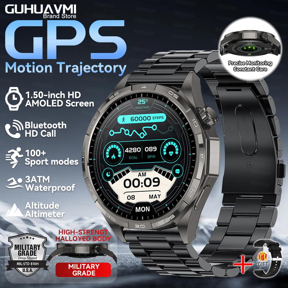 Новые Умные Часы 6 Pro для Активного Отдыха и Спорта для Мужчин Bluetooth Звонки GPS Трек Высота Давление Пульс Здоровье Умные Часы