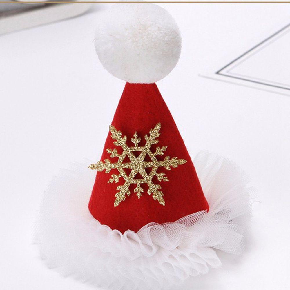 Snowflake Christmas Hat Hairpin Korean Style Headwear Kids Hair Accessories Christmas Hair Clip