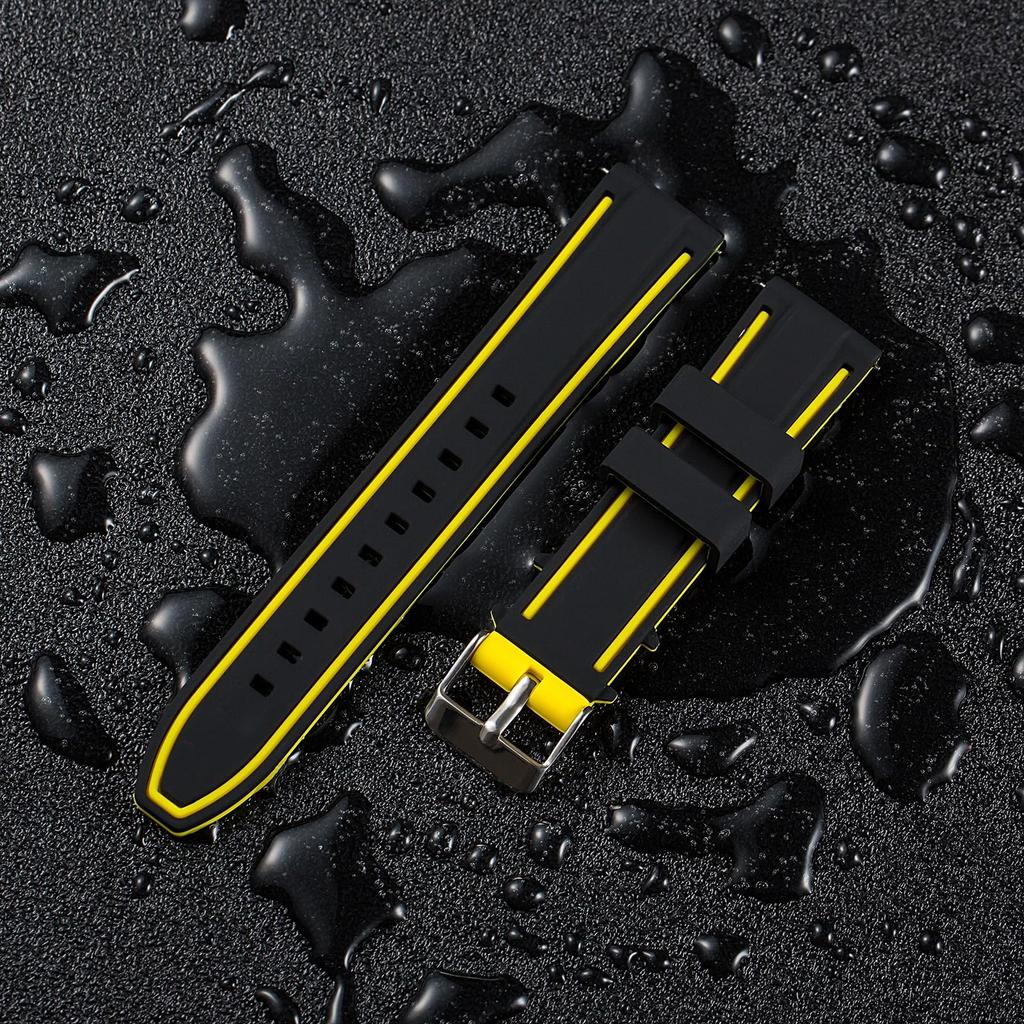 Jumpsunfun 20мм Резиновый ремешок для часов с силиконовым быстрым спортивным сменным черным релизом, ремешок,