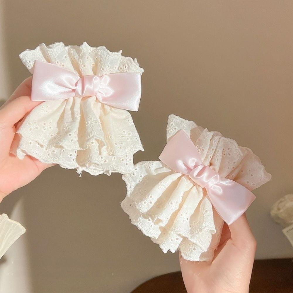 1PC Bowknot Cosplay Wristband Ruffled Lace Gothic Style Bracelet New Fake Sleeve Gloves For Women