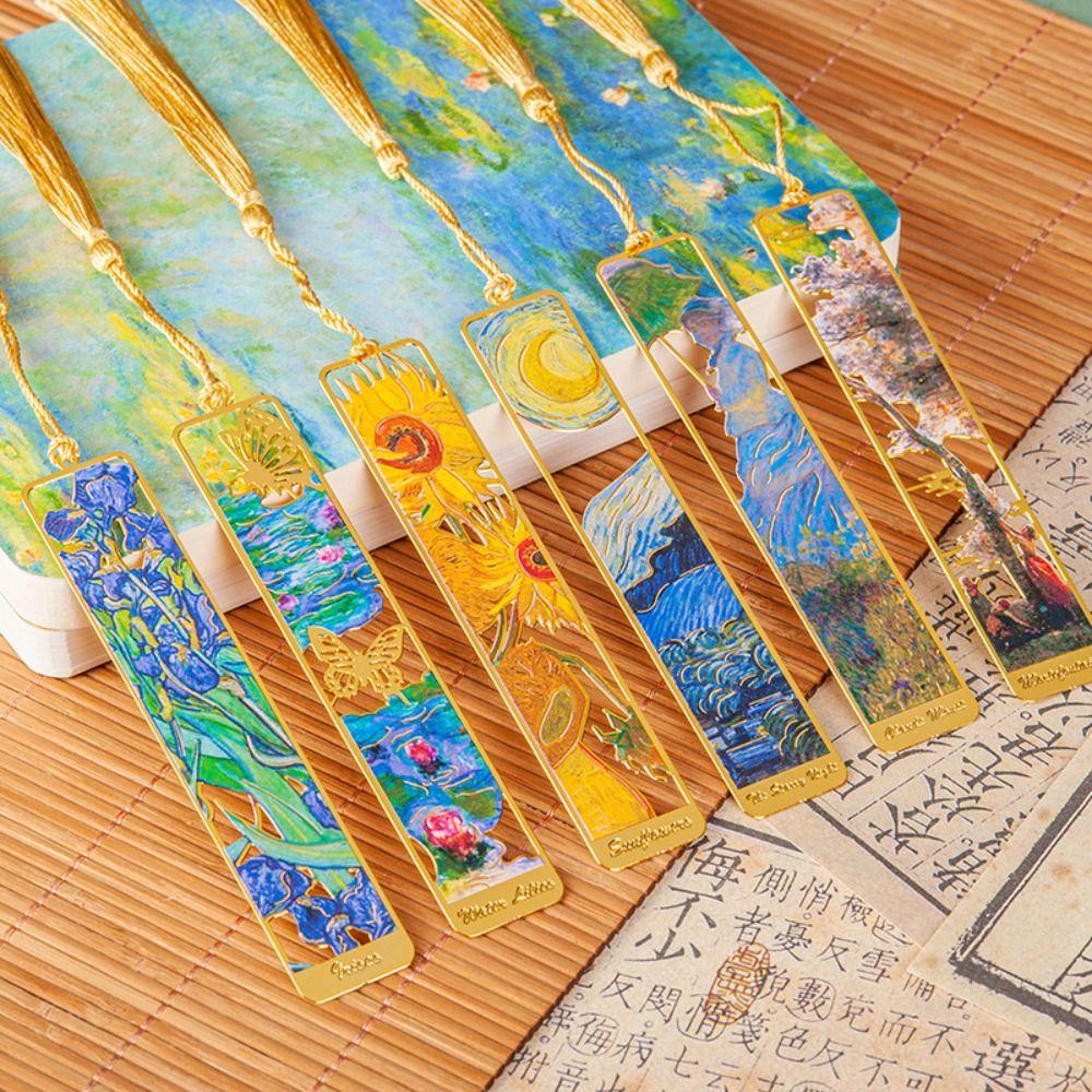 Oil Painting Metal Bookmark Student Gift Pagination Mark Creative Reading Book Clip