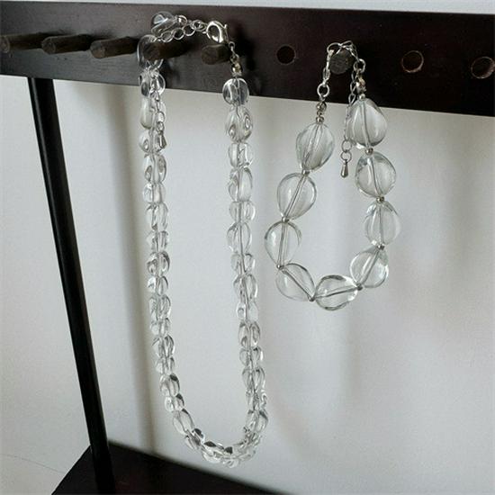 Высококачественный корейский набор из ожерелья и браслета с кристаллами из Дондэмуна