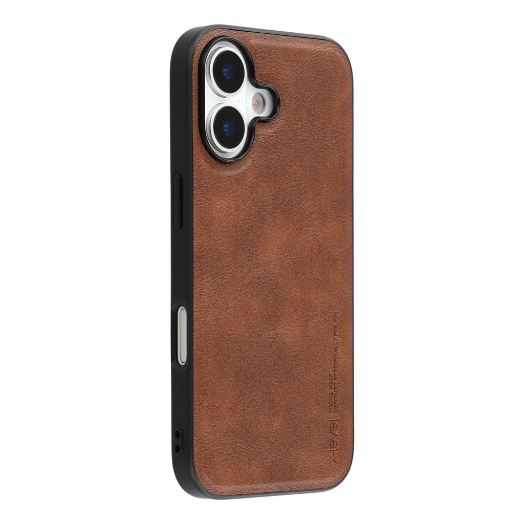 X-LEVEL Bojue-3 Series For iPhone 17 Case Leather Coated PC+TPU Phone Back Cover