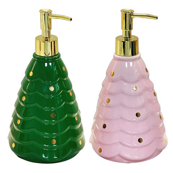 Рождественский дозатор для мыла, многоразовый, герметичный, декоративный флакон с помпой, праздничный рождественский дозатор для жидкого мыла в виде елки