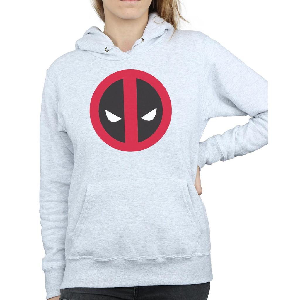 Marvel Женская толстовка с капюшоном Deadpool, большой чистый логотип