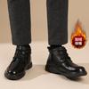 2025 осень и зима повседневные мужские сноубутсы теплые и морозостойкие мужские ботинки первый слой коровьей кожи британский стиль деловые повседневные ботинки