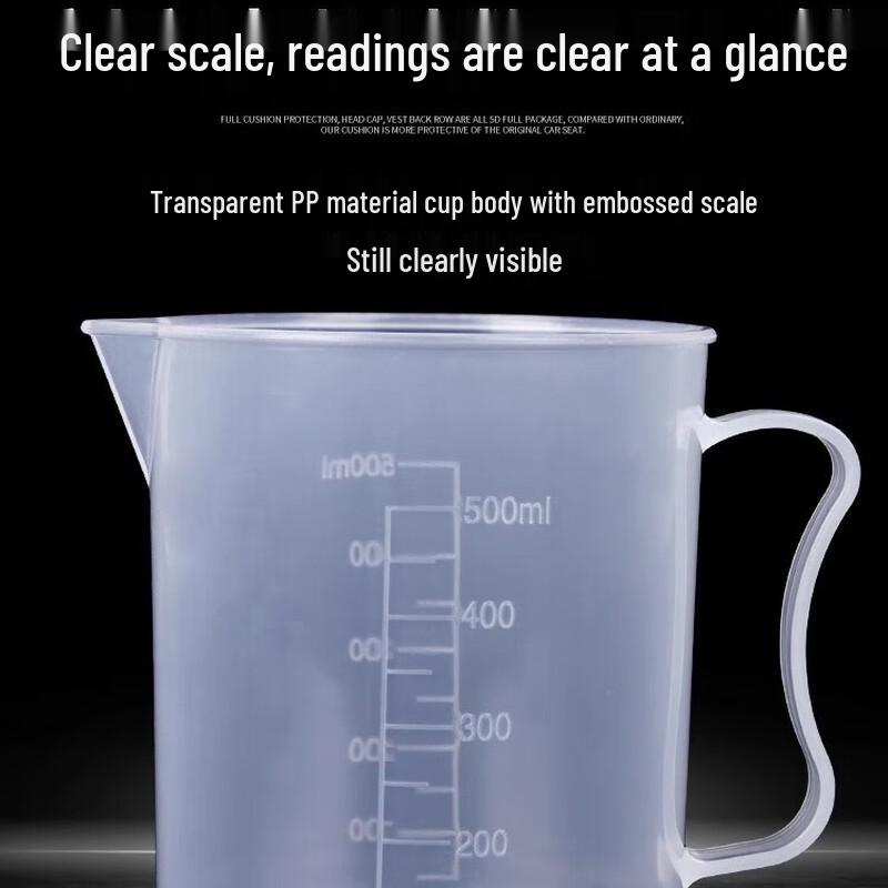 Set of 10 - 500ml Plastic Baking Measuring Cups with Lids