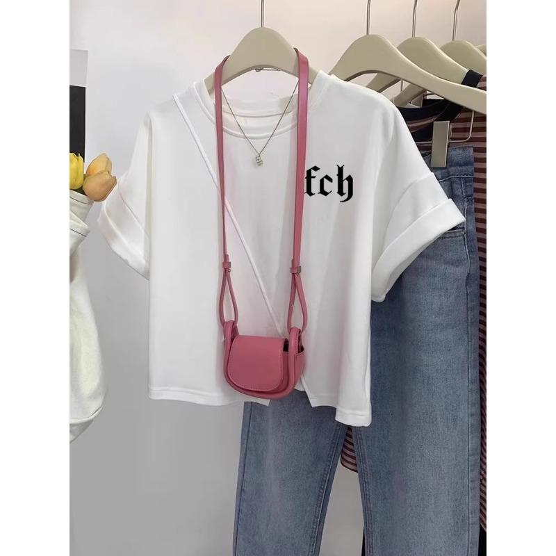 Женская сумка воротник дизайн Sense ниша разрез маленькая короткая футболка с коротким рукавом топ