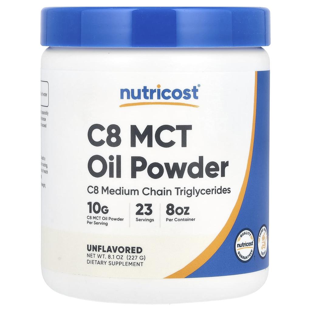 C8 Mct Oil Powder, Unflavored, 227G(8.1Oz)