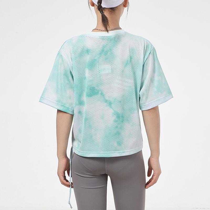 Nike Спортивная футболка Icon Clash Tie-Dye Print Mesh Breathable с короткими рукавами для женщин, топы, зеленый цвет CZ9325-342
