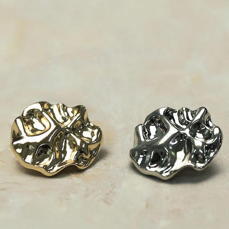 10pcs Irregular Shape Garment Sewing Accessories Zinc Alloy Gold Buttons Wave Surface Buckle Fashion Metal Button Classy Snaps