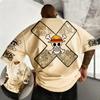 Мужская футболка с винтажным принтом черепа из One Piece, оверсайз, уличный стиль, летняя, хлопковая, с коротким рукавом, повседневная, модная одежда в стиле Y2K