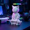 Статуэтка Воинственный Кот 3D-печатная Скульптура Кота-Самурая Причудливое Настольное Животное Украшение для Гостиной Стола Полки Подарок для Любителей Кошек Коллекционеров