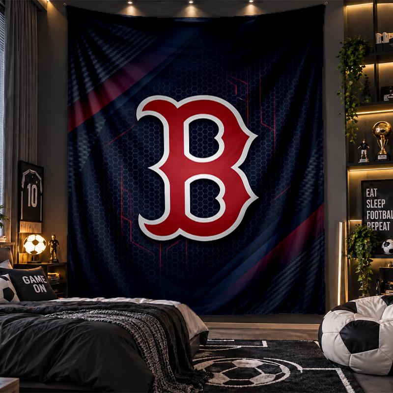 Wall Hanging Tapestry Boston Red Sox Print Cloth for Living Room Bedroom Home Decor