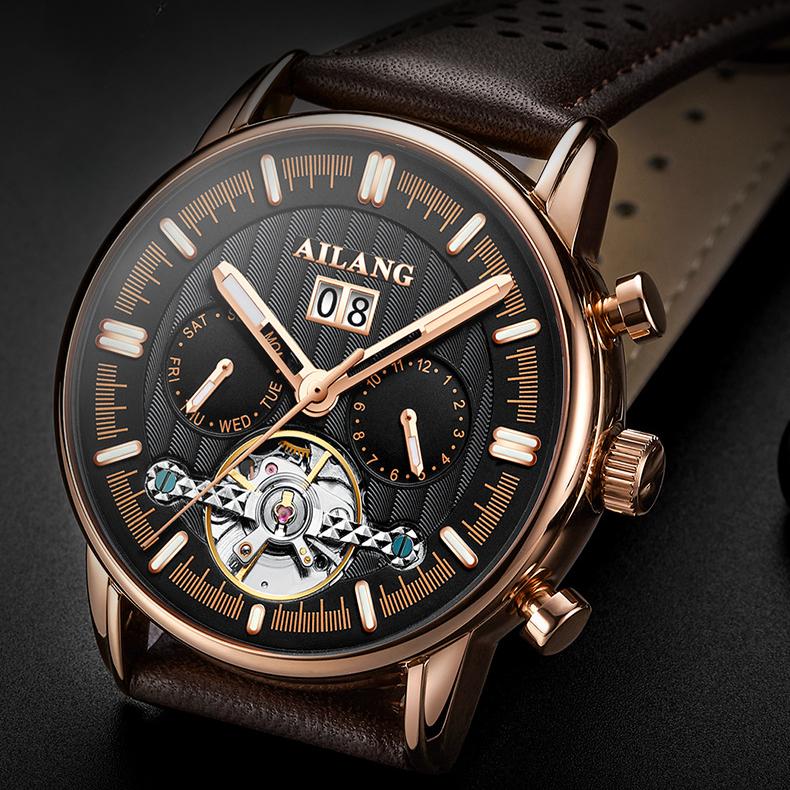 AILANG Новые мужские часы, оригинальные мужские часы, водонепроницаемые механические мужские часы Tusso, полностью автоматические полые
