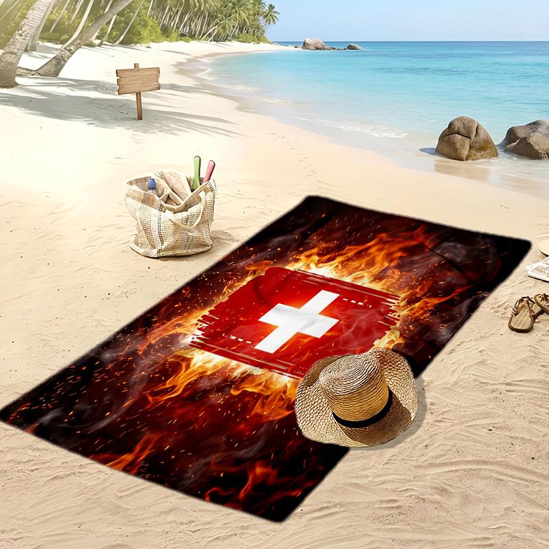 Switzerland football Print Beach Towel Quick Dry Super Absorbent Soft Bath Towel for Swimming Beach Travel Fan Souvenir Gift