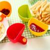 5Pcs Dip Clip Bowls for Plates Seasoning Dish Dip Containers Table Bowl Dip Clips Plate Holder Plastic Spice Bowls Kitchen Utensils