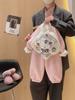 Бархатный комплект: худи и штаны для девочек - Осень/Зима с мультяшным принтом