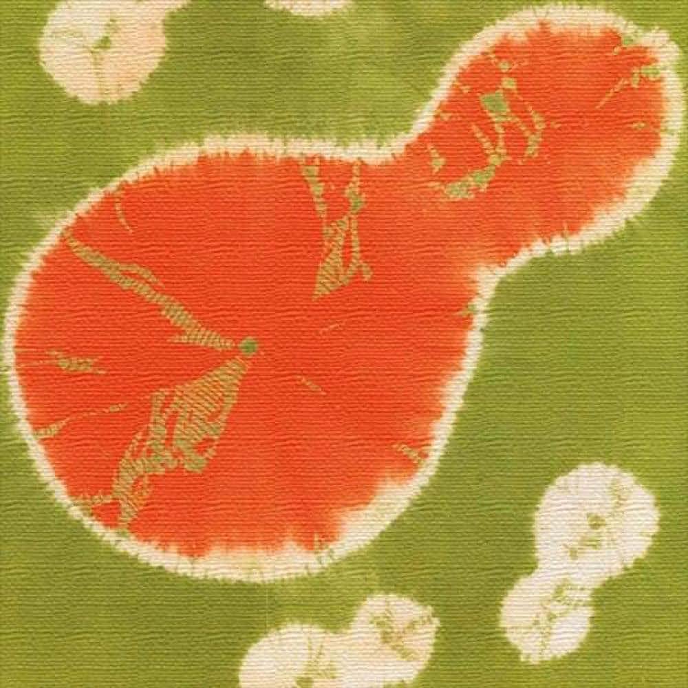 Japanese Kimono, Green Geometric Fabric Wall Art Panel, 57 x 57 cm, Made in Japan