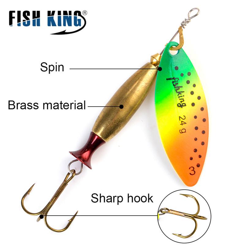 FISH KING Spinner Bait Long Cast 18 г 24 г Ложка Приманки Щука Металлическая рыболовная приманка Окунь Жесткая приманка Con Ganci