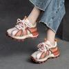 Fashion GKTINOO 2025 Autumn New Breathable Mesh Mixed Colors Sneakers Genuine Leather Lace-up Casual Women's Shoes