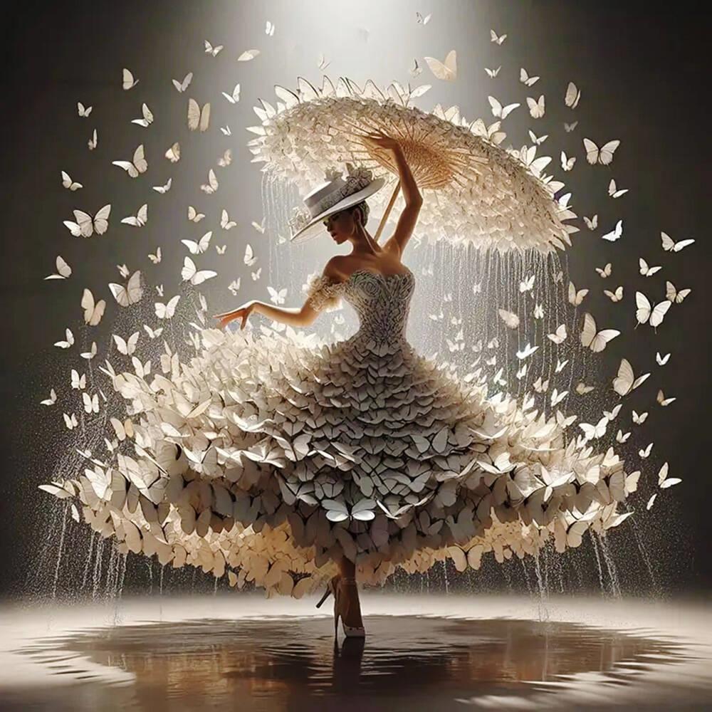 Сделай сам 5D Алмазная мозаика Картина Балерина Полная выкладка Вышивка Набор для творчества Бабочка Арт Портрет Рукоделие Вышивка крестом Декор Подарок