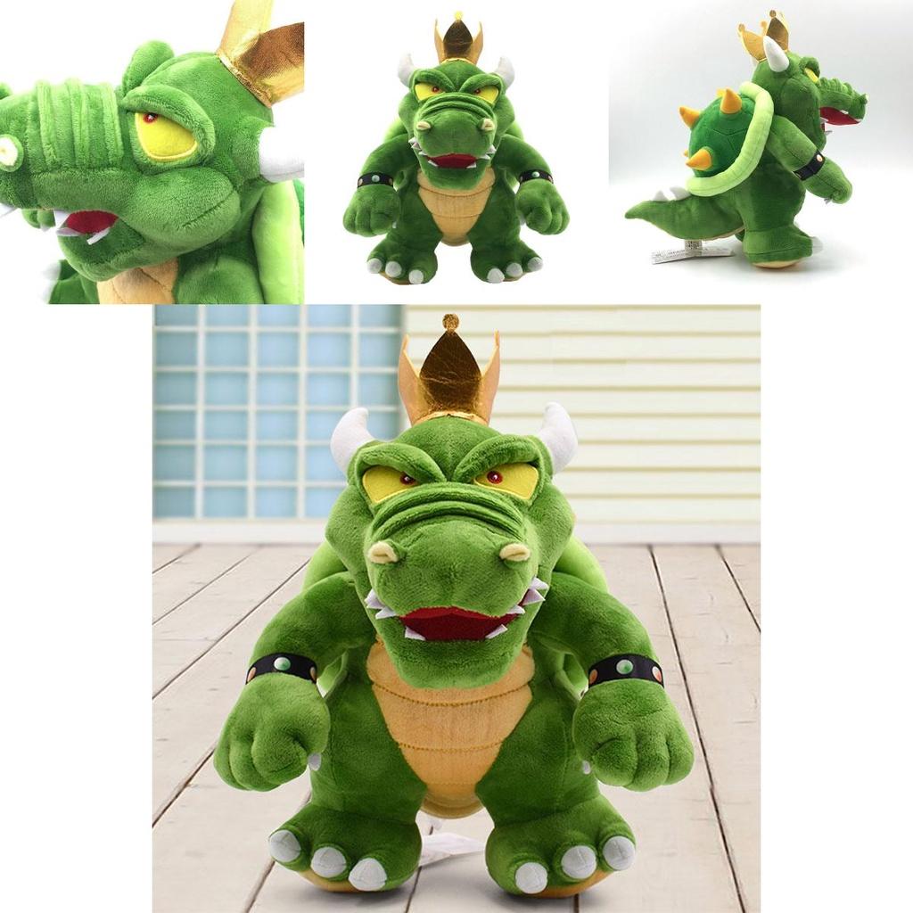 Adorable Super Mario King Koopa Bowser Plush Toy Soft Stuffed Green Animal Doll 12 Inch