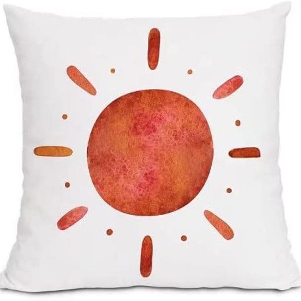 Modern Minimalist INS Rainbow Pillowcase Fresh Printed Linen Cushion Pillowcase Living Room Sofa