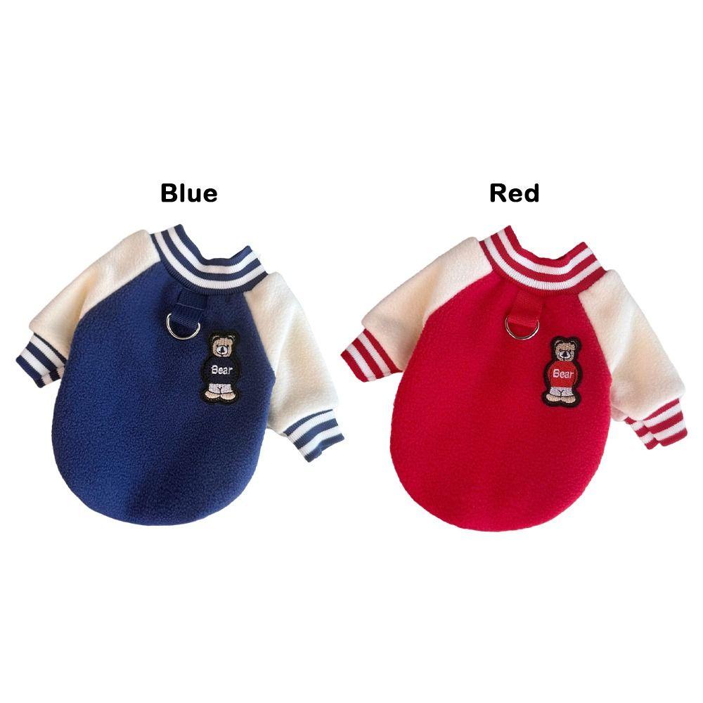 Material Pet Clothing Thick Fabric Windproof Design Dog Clothing Baseball Uniform Style Soft Fleece Puppy Coat Autumn Season