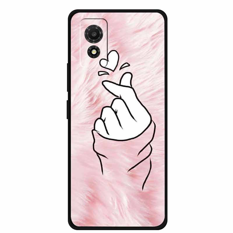 Phone Case For TCL 501 Case TCL501 Painted Cat Silicone Protective Cover for TCL 501 T433D 2024 Bumper Protector Fundas Coque