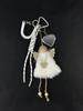Fashion Angel Baby Keychain, Snowflake Heart-shaped Mirror Pendant, Cute Ladies' Handbag Gift