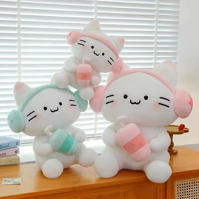 Новые милые наушники Плюшевая игрушка-кукла Кот Сидячий Котенок Пара Подарок для Девушки