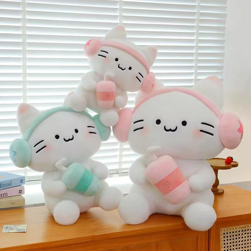 Новые милые наушники Плюшевая игрушка-кукла Кот Сидячий Котенок Пара Подарок для Девушки