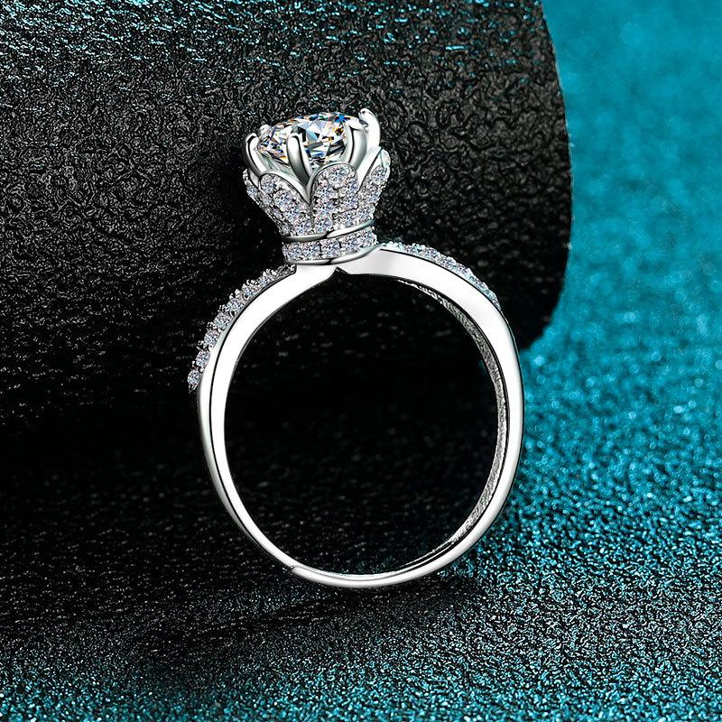 Кольцо с бриллиантом в один карат Snow Queen, серебро 925 пробы, белое золото 750 пробы, платина 950 пробы, кольцо с короной для предложения