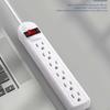 6 Outlet Power Strip Overload Protection US Plug Essentials Compact Easy To Use 6.6 Ft Extension