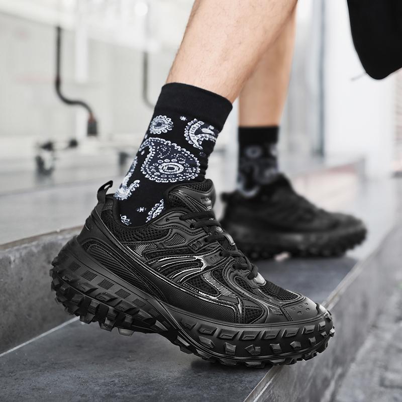 Парные повседневные спортивные туфли на толстой подошве с высокой посадкой, весна/лето, новые прочные и амортизированные кроссовки для бега