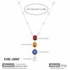 Vintage Baroque Style Stainless Steel Pearl Necklace 18K Gold Plated Colorful Gem Pendant Necklace for Women Daily Party Wear