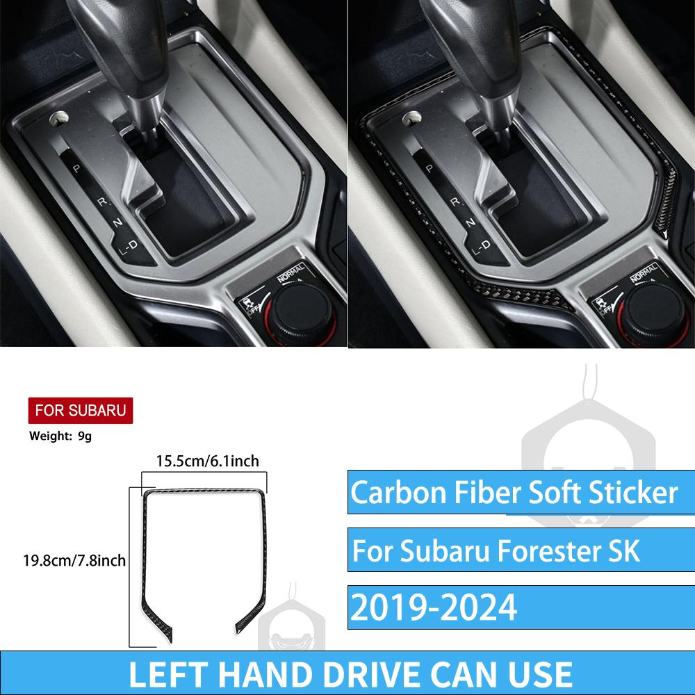 Real Carbon Fiber Car Accessories Gear Air Vent Set Trim Cover Soft Sticker For Subaru Forester SK      2024