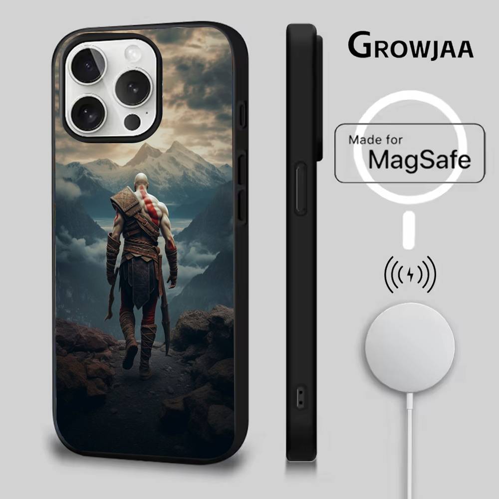 Чехол для телефона Game G-God Of W-War для iPhone 16e, 16, 15, 14, 13, 12, 11, Plus, Pro, Max, Mini, с магнитной беспроводной зарядкой MagSafe