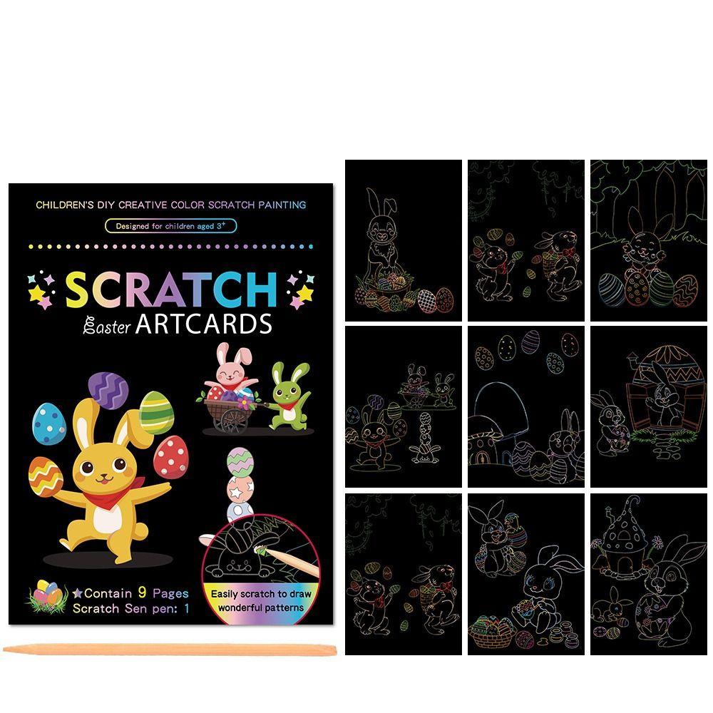 Dinosaur Drawing Board Scratching Card Paper Scratch Art Painting Paper Card Kit Art Painting Paper