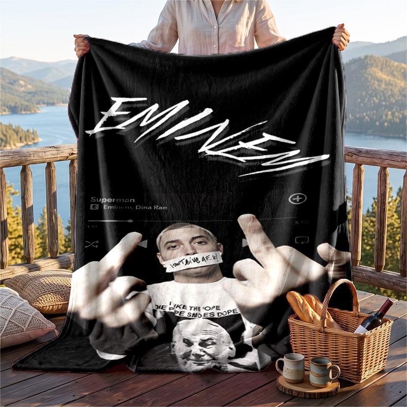 Warm Flannel Throw Blanket,Eminem Lightweight Cozy Blanket For Bed Sofa And Daily Use