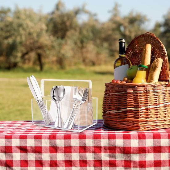 Подставка для столовых приборов Органайзер для вилок и ложек Прочная конструкция Большая вместимость Прозрачный дизайн Коробка для хранения посуды Подставка для столовых приборов