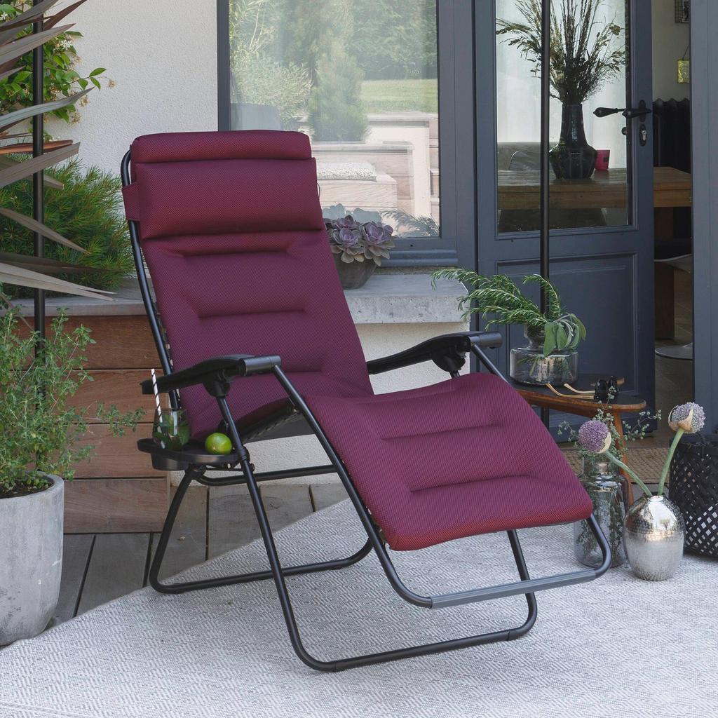 Lafuma Recliner RSX AIRCOMFORT Wine Red Outdoor Made In France Zero Gravity Zero Gravity LFM2038-3186