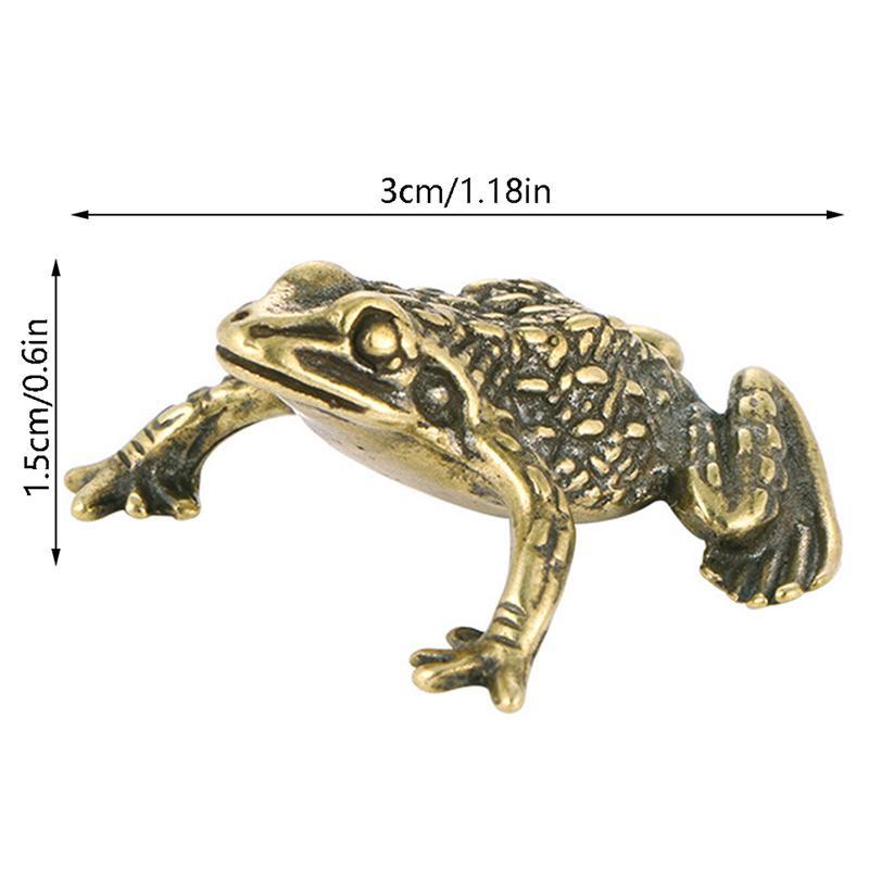 Solid Brass Lucky Rich Toads Frog Animal Statue Decor Tea Pet Bronze Ornaments Craft Collection NEW
