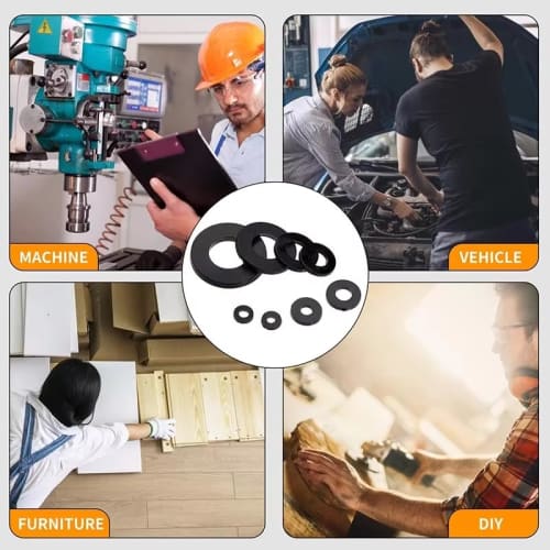 Nylon Washers, 500-Piece Pack, Lightweight and Durable, Compatible with M2-M10 Screws, Includes Storage Box, High Cost Performance, M4, M6, M8 Washers