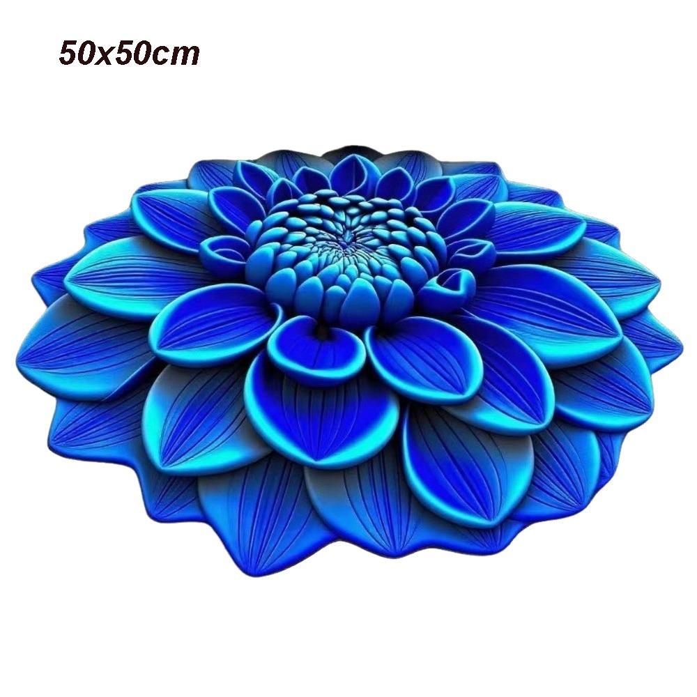New Special-shaped 3D Flower Carpet Non-slip Crystal Velvet Bathroom Floor Mat Absorbent Soft Peony Floor Mat Home Decor