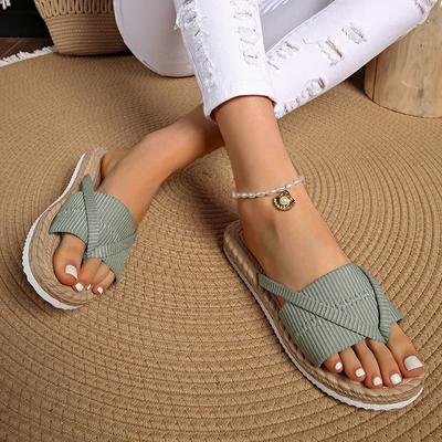 Модная летняя женская обувь Легкие шлепанцы-вьетнамки с зажимом для пальца для женщин Повседневные эластичные шлепанцы Женские сандалии Стиль Пляжная Нескользящая обувь